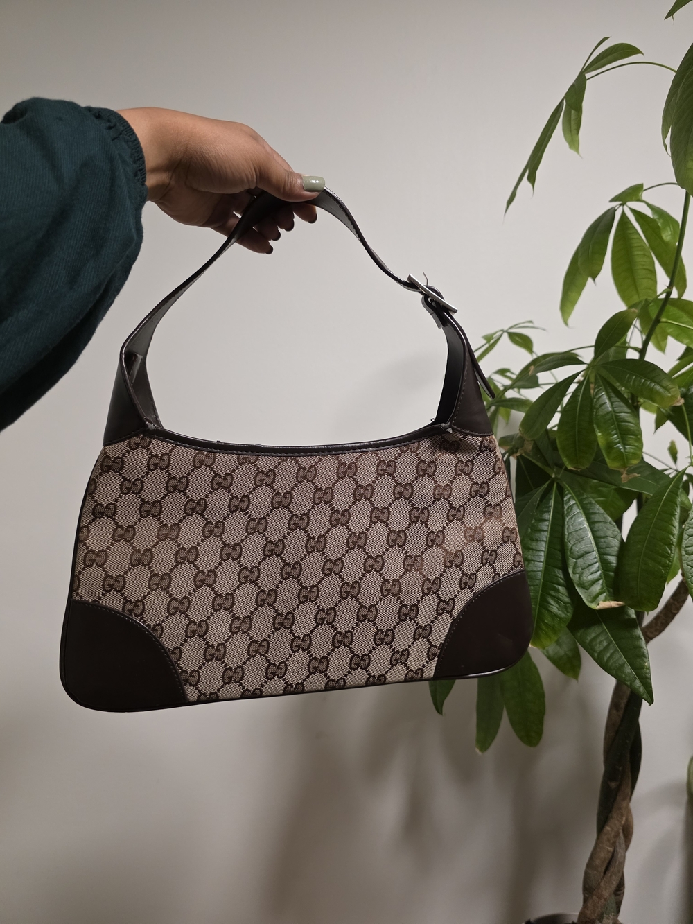Gucci Brown Monogram Canvas Shoulder Bag